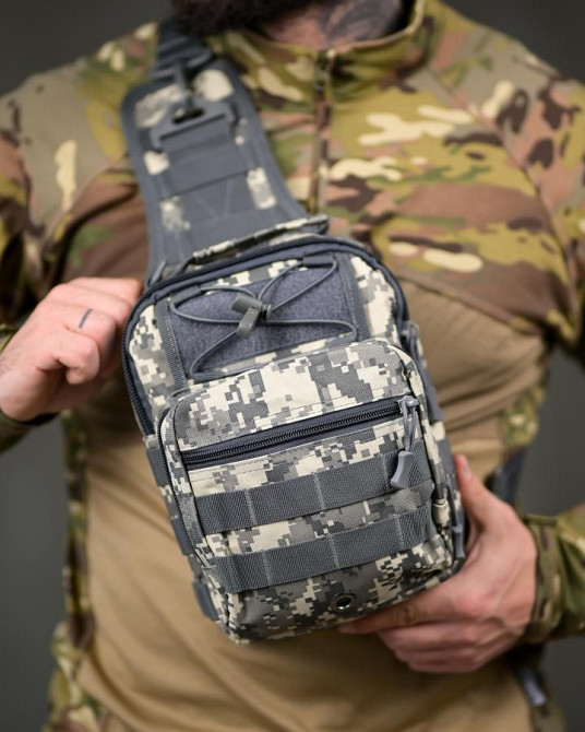 Тактическая нагрудная сумка черная через плечо  пиксель нато  ПП8250 Одесса - изображение 1
