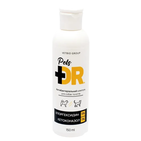 Антибактеріальний шампунь Vetbio Dr.Pets з хлоргексидином і кетоконазолом для собак і кішок 150 мл Вінниця