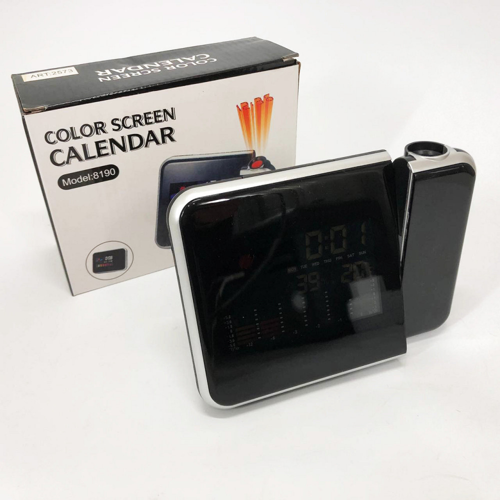 Годинник метеостанція DS-8190 2573 з проектором часу + календар SW-689 з термометром Київ - фото 10