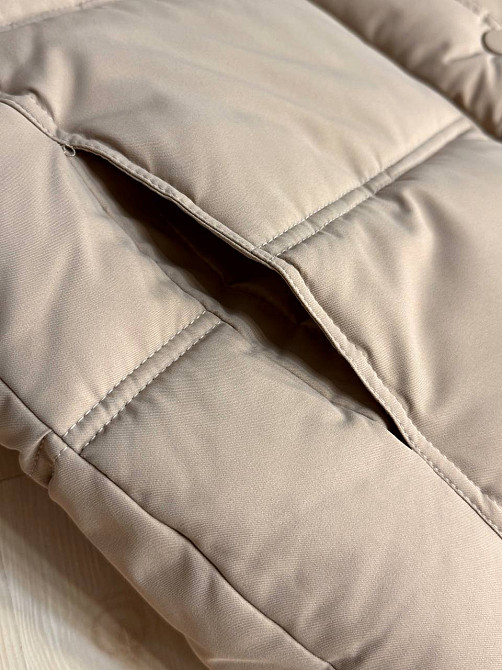 Куртка жіноча Haiziyuan 8589 середня довжина з капюшоном бежева, бежевий, L Київ - фото 4