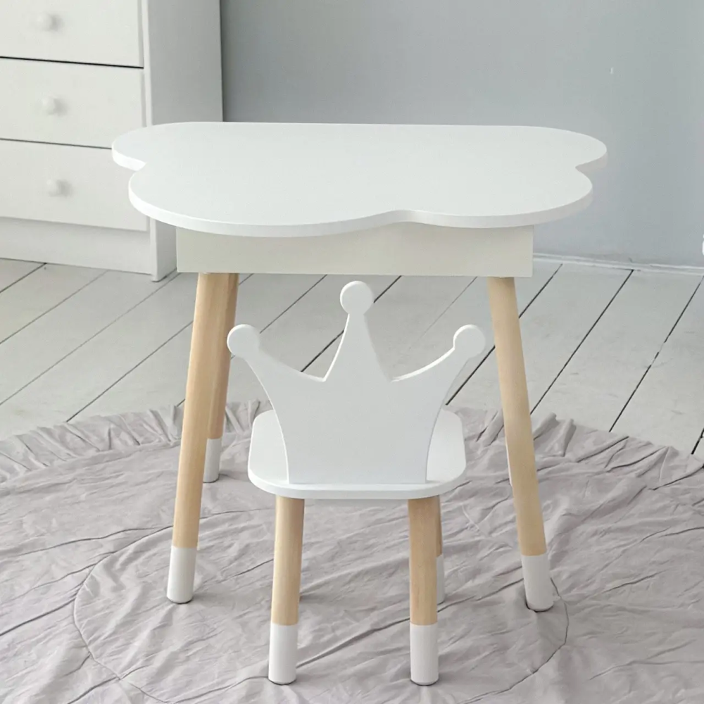 Детский столик Облако с нишей и стульчиком Корона (Белый) Винница - изображение 2