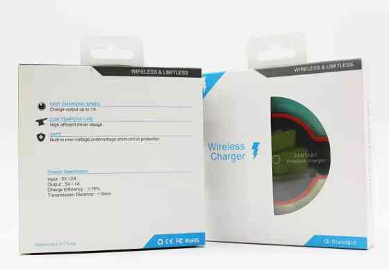 Беспроводное зарядное устройство с LED-подсветкой белое Киев