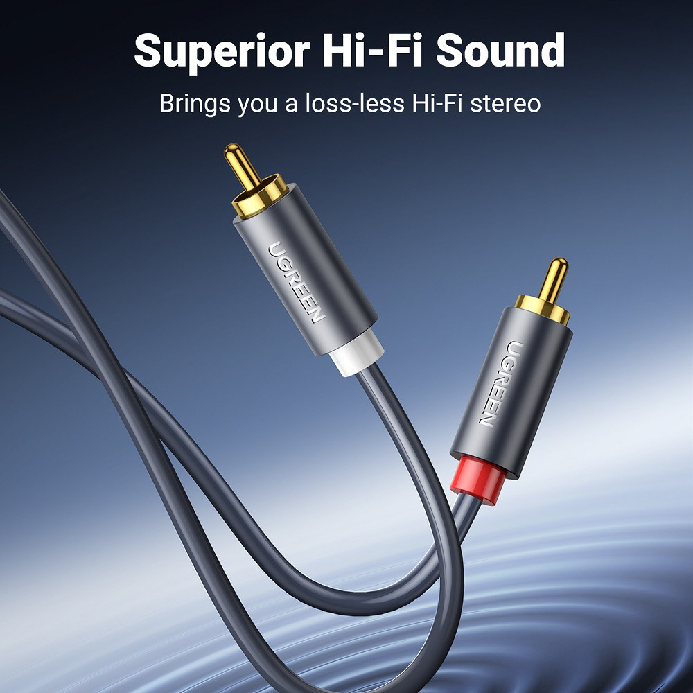 Аудиокабель UGREEN 2RCA, 5 м, черный Киев - изображение 6