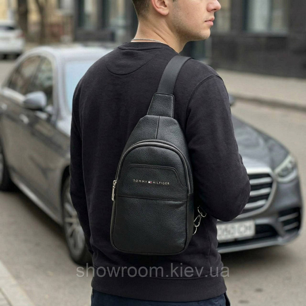 Мужская сумка на грудь (слинг), бананка Tommy Hilfiger (2325-3) LUX Киев - изображение 2