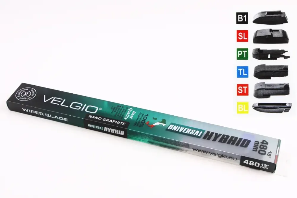 Щетка стеклоочистителя бескаркасная 48 см (19) Velgio Hybrid (6 адаптеров) Винница - изображение 3