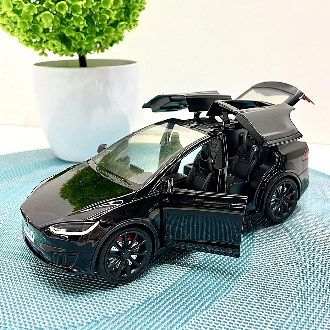 Машина Автосвіт Tesla Model X інерційна відчиняються двері капот багажник 17см Чорний (AP-2004) Чернігів - фото 5