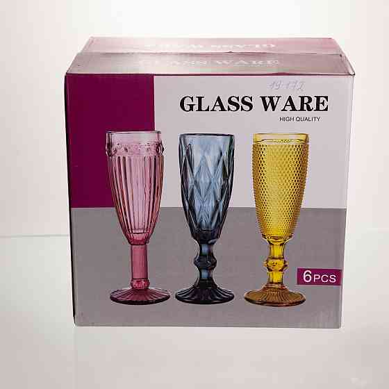 Набір келихів для шампанського 6 штук 160 мл подарункові келихи для шампанського на ніжці фужери для ігристих вин HP-19-172 Київ