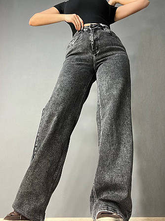 Джинсы женские Dragon 8101 palazzo jeans палаццо ровные от бедра стрейчевые темно серые, темно-серый, 31, 31, 86 см, 115 см Киев - изображение 14