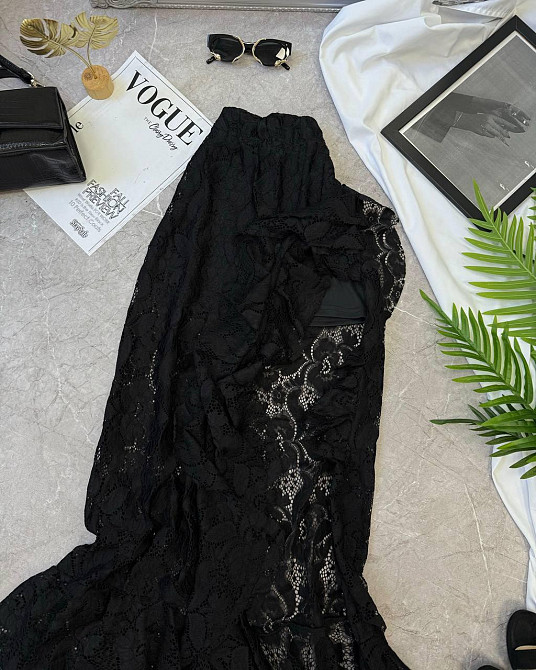 Жіноча трендова гіпюрова спідниця із шортами гіпюр (мереживо) Чорний, 46/48 Одеса - фото 3
