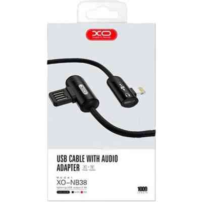 Дата кабель NB38 USB - Lightning + Lightning Audio 1.0m 2.4А Black XoKo (XO-NB38) Вінниця