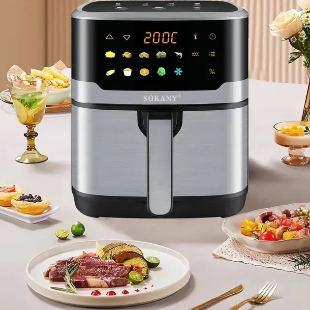 Аэрофритюрница Sokany SK 10085 2200 W Аэрогриль безмасляная мультипечь для приготовления без масла 12л с сенсорным управлением Коломия - фото 3