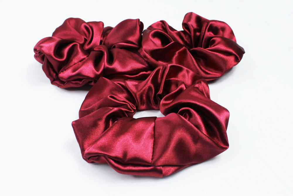 Набір резинок для волосся атласний Бордовий Харків - фото 1