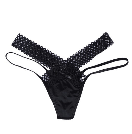 Еротичні трусики чорні - розмір універсальний, резинка до 100см Київ - фото 3