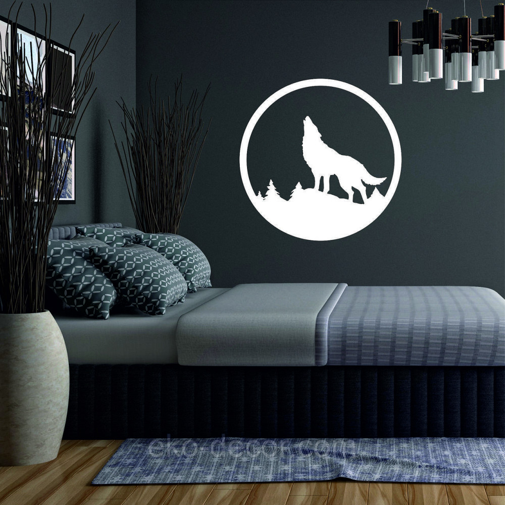 Декоративное настенное Панно «Волк», Декор на стену 70*70 см, Белый Киев - изображение 2