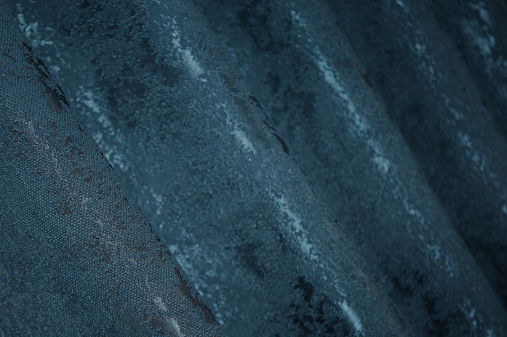 Комплект штор на люверсах VR-Textil Льон мармур Pavliani № 1365ш 150х250 см 2 шт Синій (37-0050) Київ - фото 6