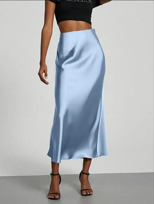 Жіноча спідниця шовкова Блакитний 42/44 Харків - фото 1
