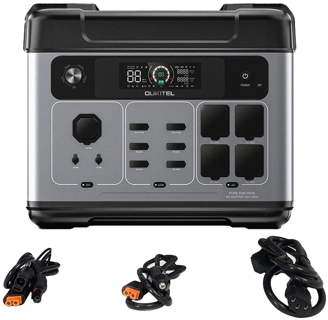 Портативна автономна зарядна станція Oukitel P2001E Plus 2400Вт 2048Вт/год LiFePO4 Київ - фото 4