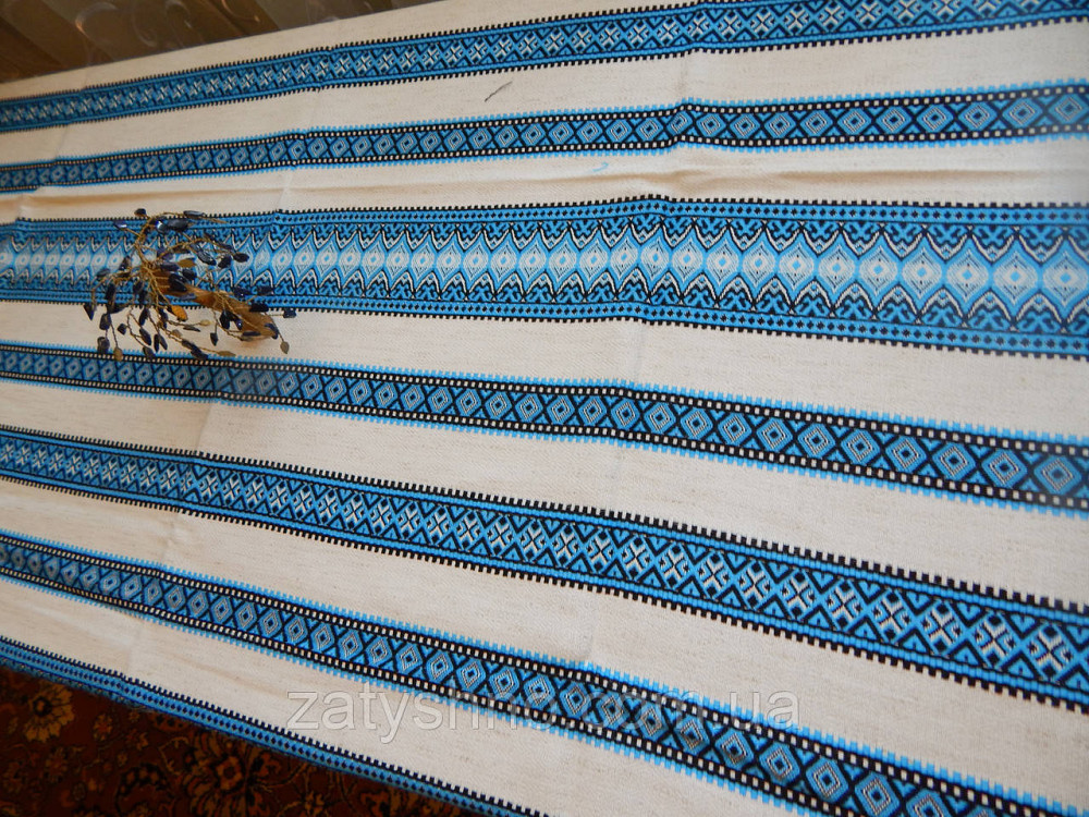 Синя скатертина вишита Київ - фото 2