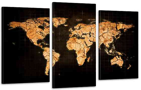 Модульная картина в гостиную / спальню   Мапа світу Art-725_3 Киев