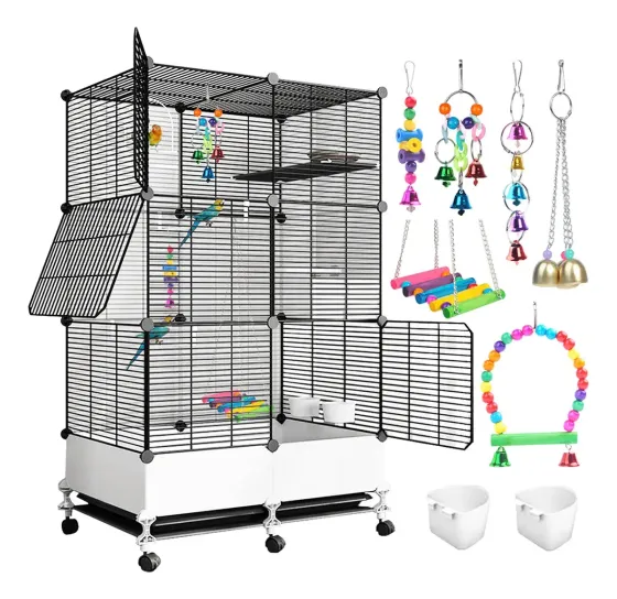 Клетка для птиц + игрушки на колесах KP-84 73х37х139 Коломыя