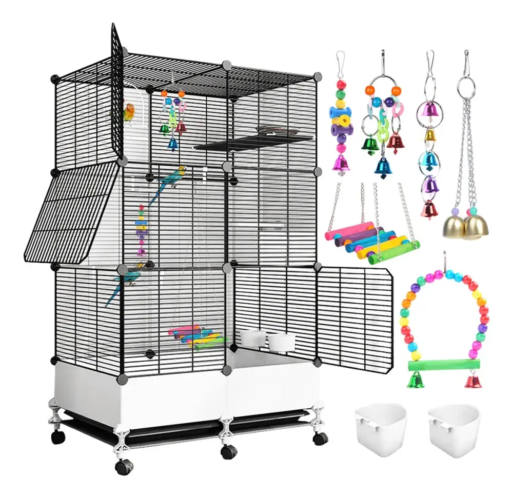 Клетка для птиц + игрушки на колесах KP-84 73х37х139 Коломыя - изображение 1