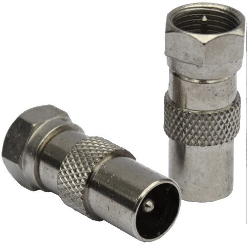 Антенний перехідник , штекер F - штекер ТВ, корпус метал Полтава - фото 1