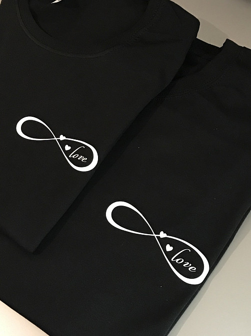 Парні футболки для хлопця та дівчини зі знаком нескінченності та написом LOVE Чернівці - фото 2