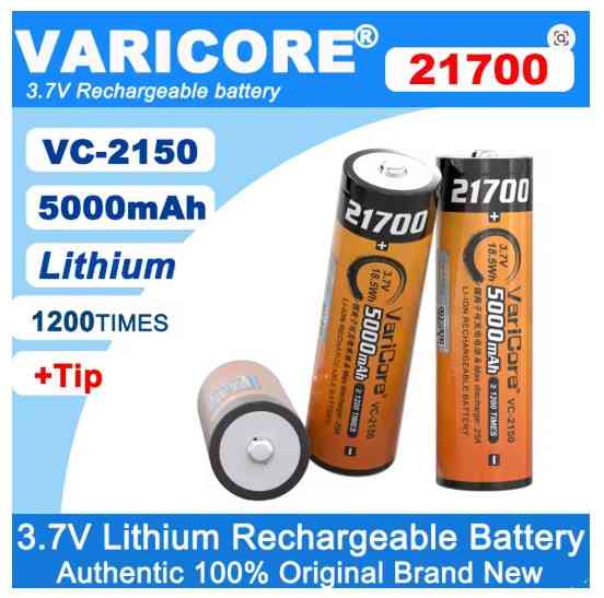 Акумулятор 21700 VariCore VC-2150 5000 mAh 3.7V JT загострений наконечник 25A Київ