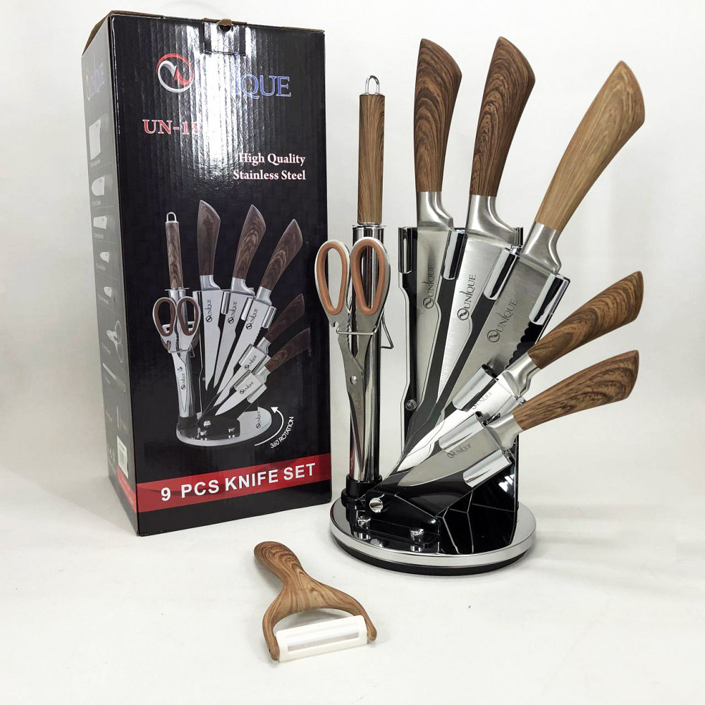 Професиональный кухонный набор ножей UNIQUE, Набор металлических ножей, Качественные ножи для дома QB-89 Львов - изображение 2