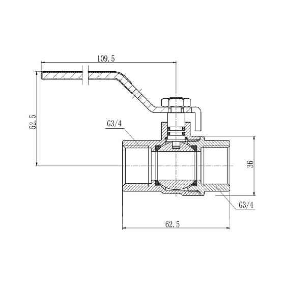 Кран кульовий Thermo Alliance Forte 3/4" ВР для газу (ручка) SF600G20 Київ