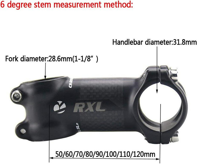 Руль-вынос RXL SL 31.8 мм 60 мм, карбоновый, 6°, для MTB, шоссе, гравий, апгрейд и шоссейных велосип Киев - изображение 6