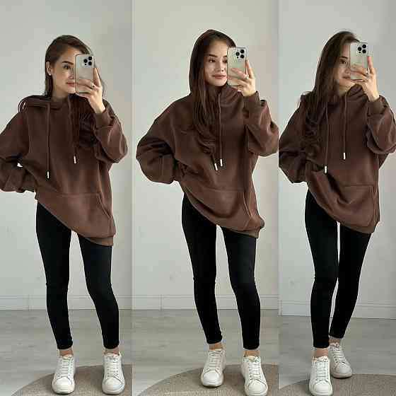 Женский стильный повседневный теплый костюм трехнитка на флисе Шоколад, 46/48 Одесса