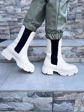 Женские черевики GREMMY бежевые натуральная кожа высота 20 см размер 36-38 (4321) Коломыя