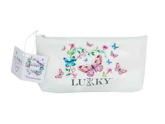 Косметичка на блискавці, матова біла, 20х10см T18079 ТМ LUKKY Київ