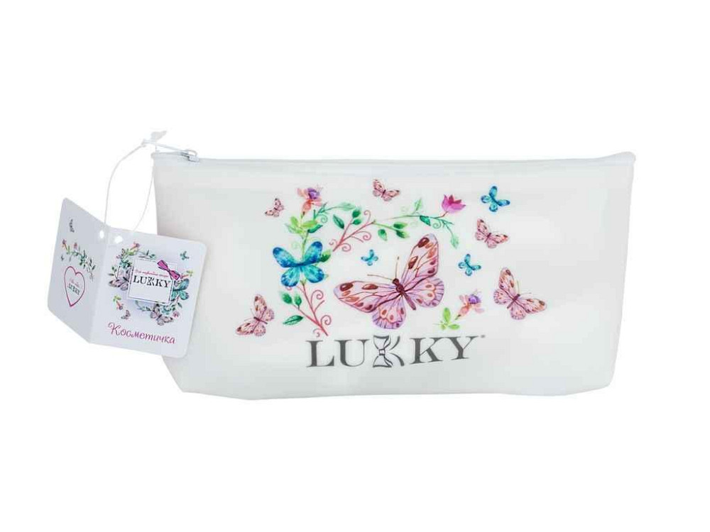 Косметичка на блискавці, матова біла, 20х10см T18079 ТМ LUKKY Київ - фото 1