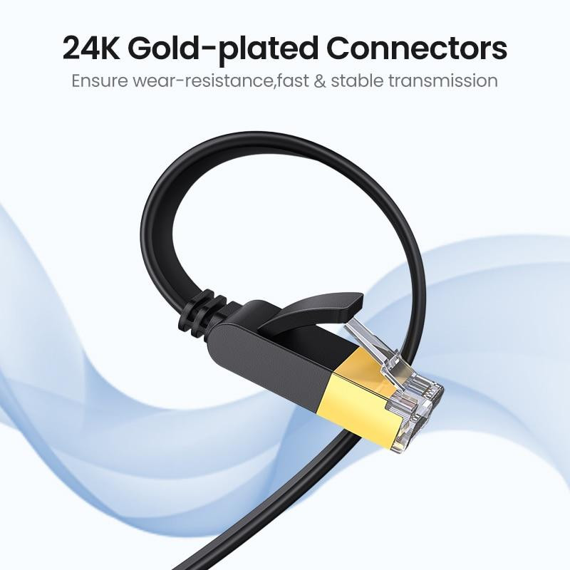 Патч-корд Ugreen NW106 прямий U/FTP (STP) мережевий кабель Ethernet Cat7 11263 (Чорний, 5 м, Плоский, С Миколаїв - фото 10