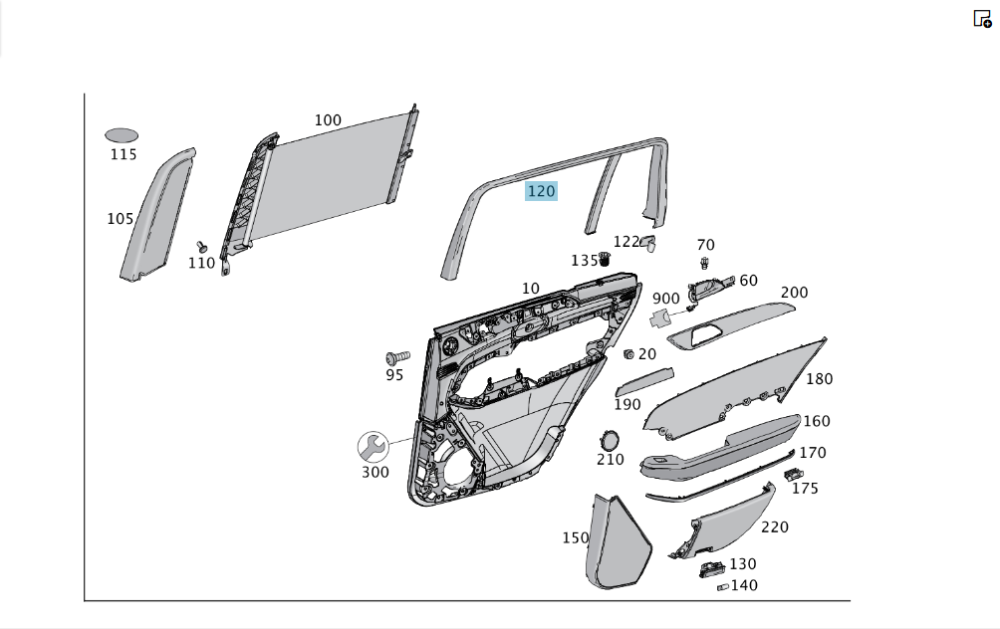 Mercedes-Benz  A1667370580 9051 Обшивка рами вікна задніх лівих дверей чорна GL/GLS X166 Одеса - фото 2