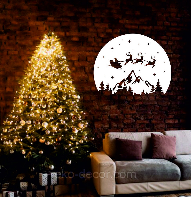 Декоративное настенное Панно «Новый год», Декор на стену 70*55 см, Белый Киев - изображение 2