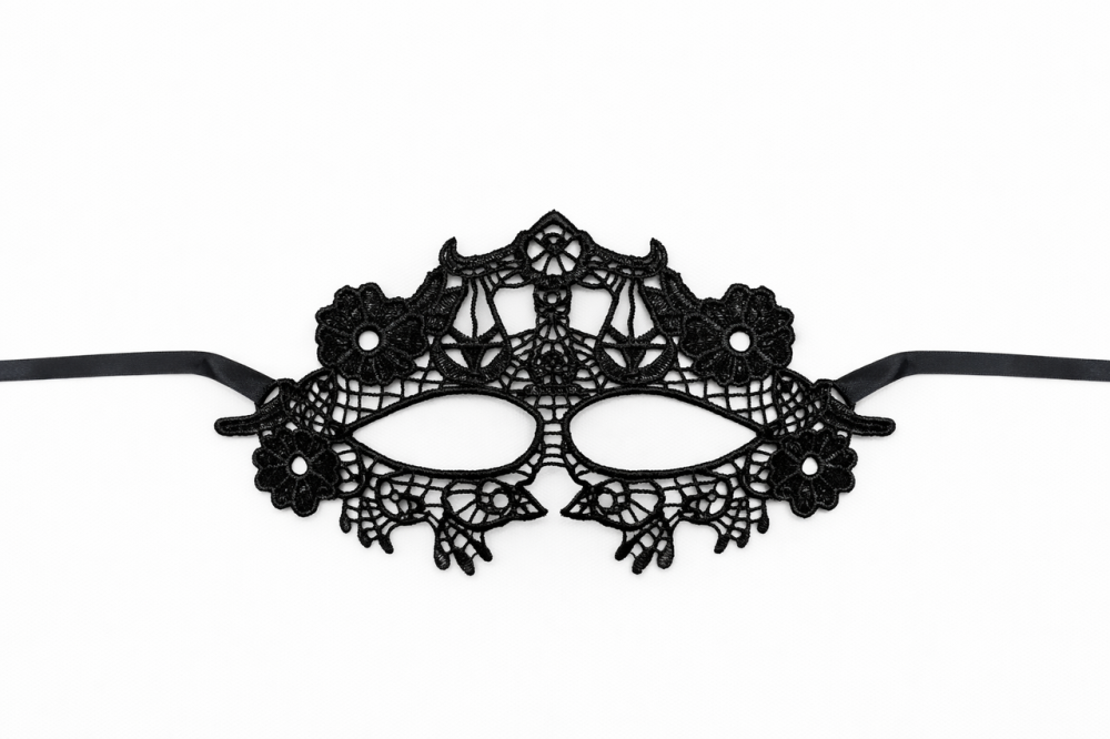 Карнавальная кружевная маска Весы one size черный Киев - изображение 1
