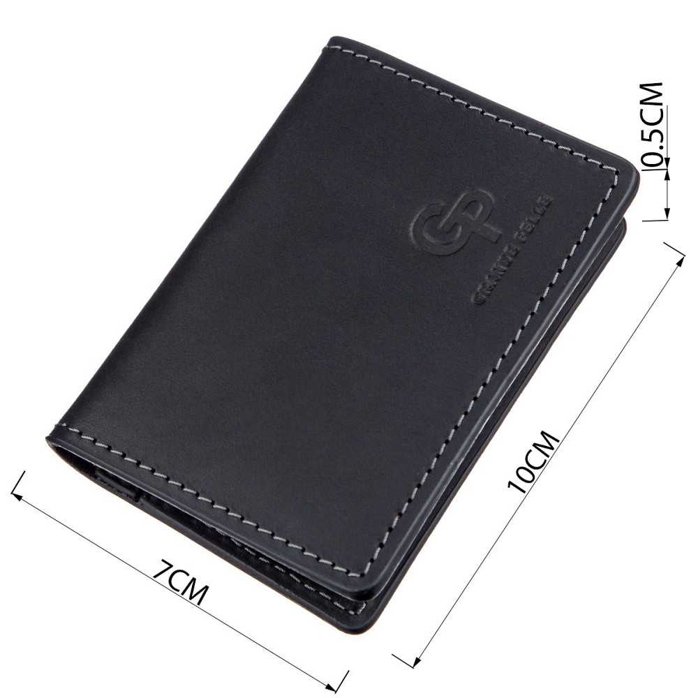 Обкладинка для ID-паспорта з натуральної шкіри Чорна (GRANDE PELLE) Київ - фото 3