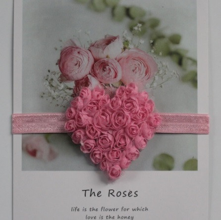 Детская повязка розовая - сердечко 7см, размер универсальный (на резинке) Киев - изображение 1