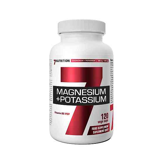 Вітаміни 7 Nutrition Magnesium Citrate 650 mg (Mg 95 mg) + Potassium Citrate 425 mg (K 150 mg) + B6 3 mg 120caps Луцьк