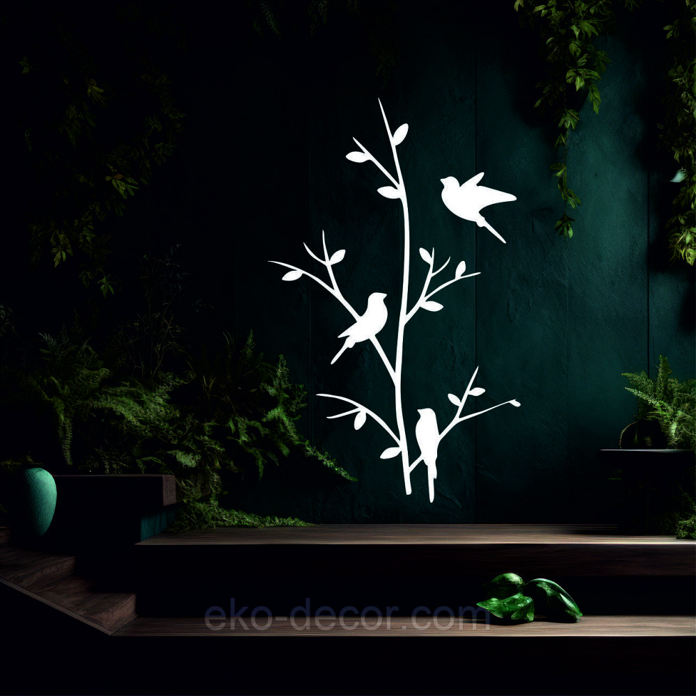 Декоративне настінне Панно «Пташки», Декор на стіну 70*43 см, Білий Київ - фото 3