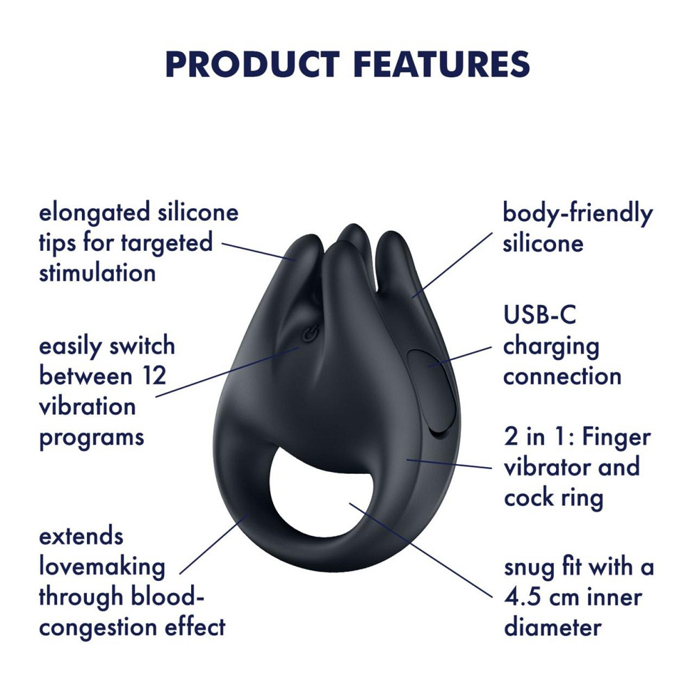 Вібратор на палець та ерекційне кільце 2в1 Satisfyer Perfect Pair 1 Sex Aura Київ - фото 6