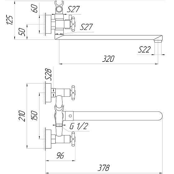 Змішувач для ванни Globus Lux DUKAT SD4-208 Луцк