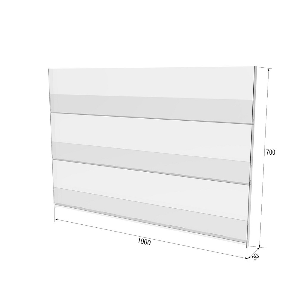Полиця вітрина EKOSTAR 3-х ярусна 1000х700х30 Київ - фото 3