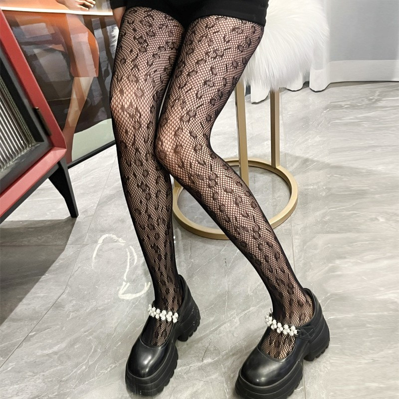 Колготки в сетку леопардовые женские one size черный Киев - изображение 1