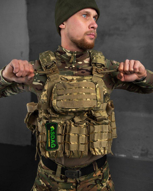 Тактична плитоноска з чотирма точками швидкого скидання Asdag піксель ТТ2615 Одеса - фото 10