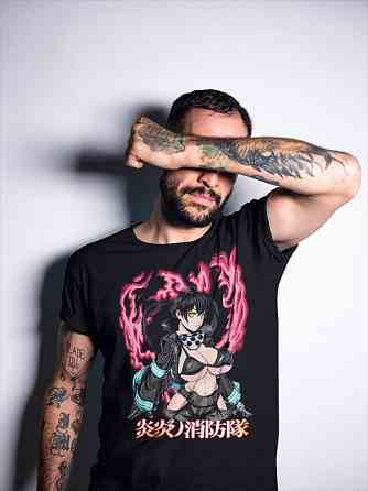 Футболка з аніме принтом Аніме Манга Тамакі Схінра оверсайз (S/M/L) Чорний AnimeJ0424 Дніпро