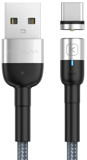 Магнітний кабель KUULAA Type-C Gray 1 M Київ - фото 1